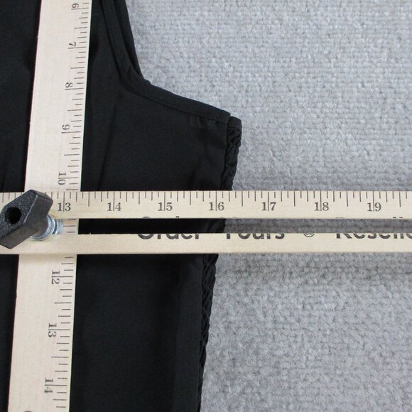 Disturbia Dress Women US 6 UK 10 Black Reflections Black Frill Detail Sleeveless - Picture 8 of 10